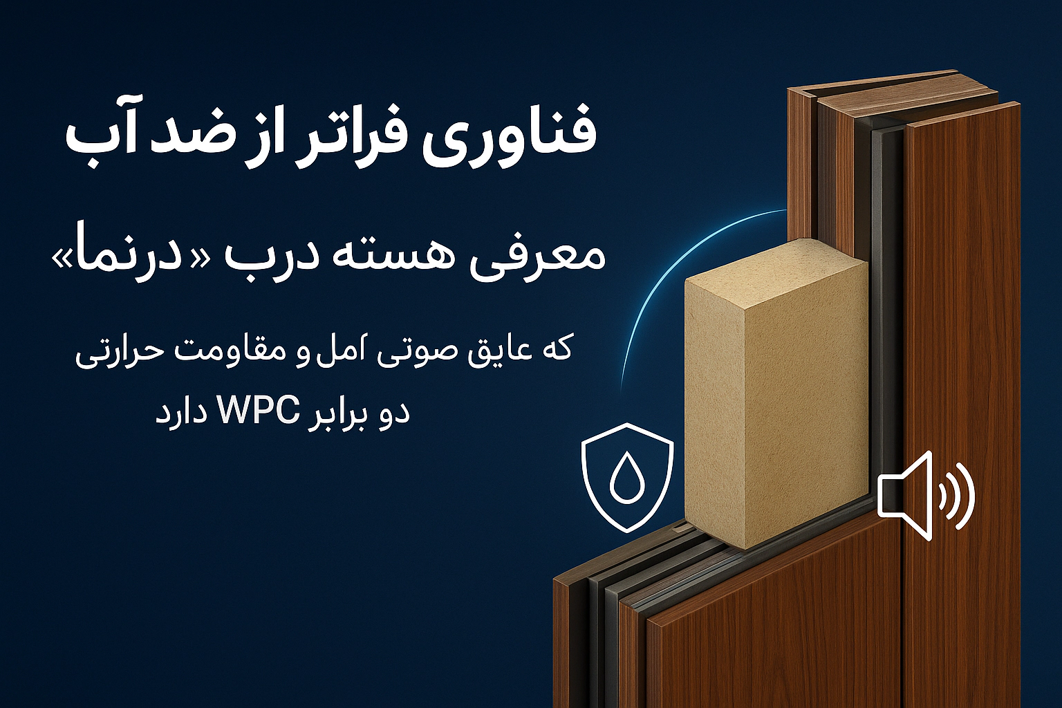 فناوری فراتر از ضد آب: معرفی هسته درب «درنما» با عایق صوتی کامل و مقاومت حرارتی دو برابر WPC